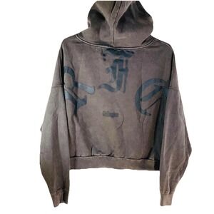 Civil Regime Concrete Sin  Odin Oversized Cropped Hoodie Sun Wash Brown Size L‎